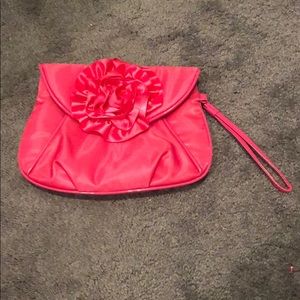 Pink flower clutch
